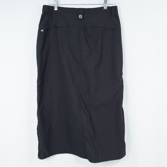 Eddie Bauer Sport Nylon Midi Skirt Womens 4 Black Cargo Modest Athletic Gorpcore - Picture 2 of 16